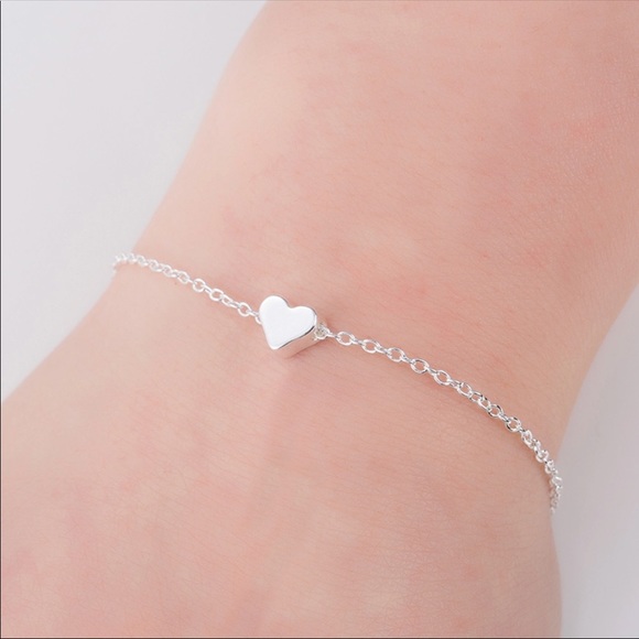 Silver Plated Heart Charm Bracelet - Picture 2 of 4